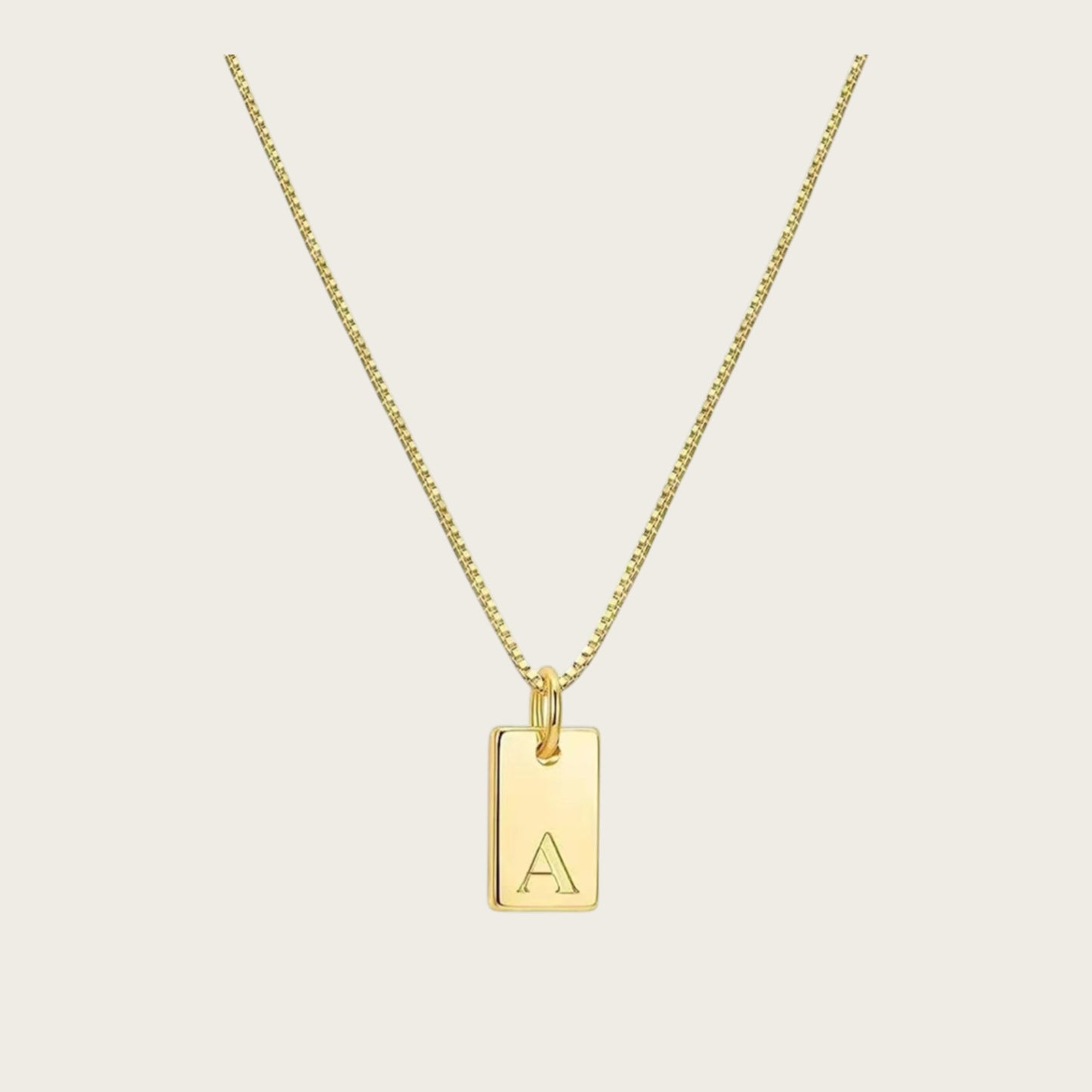 Tag Initial Necklace