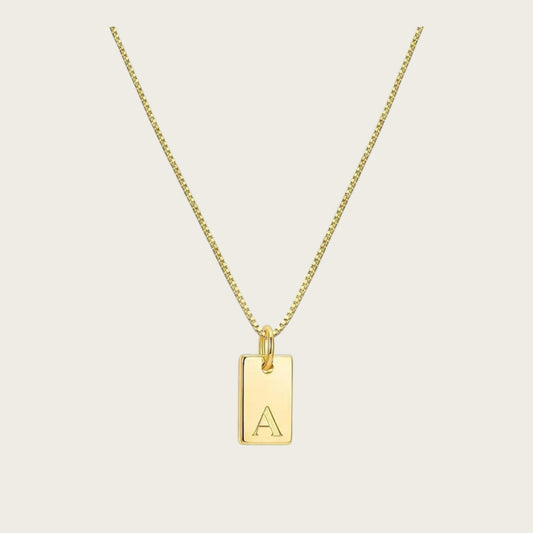 Tag Initial Necklace