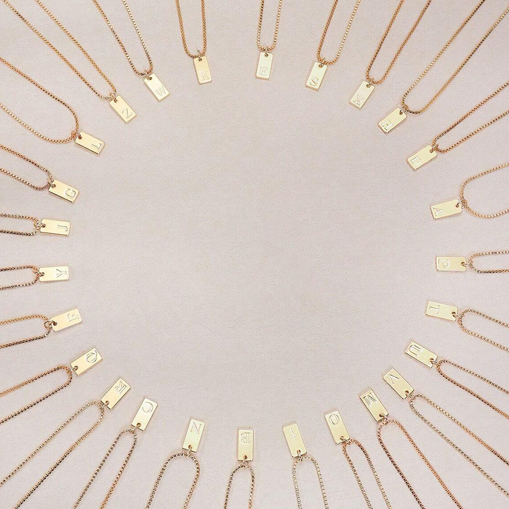 Tag Initial Necklace