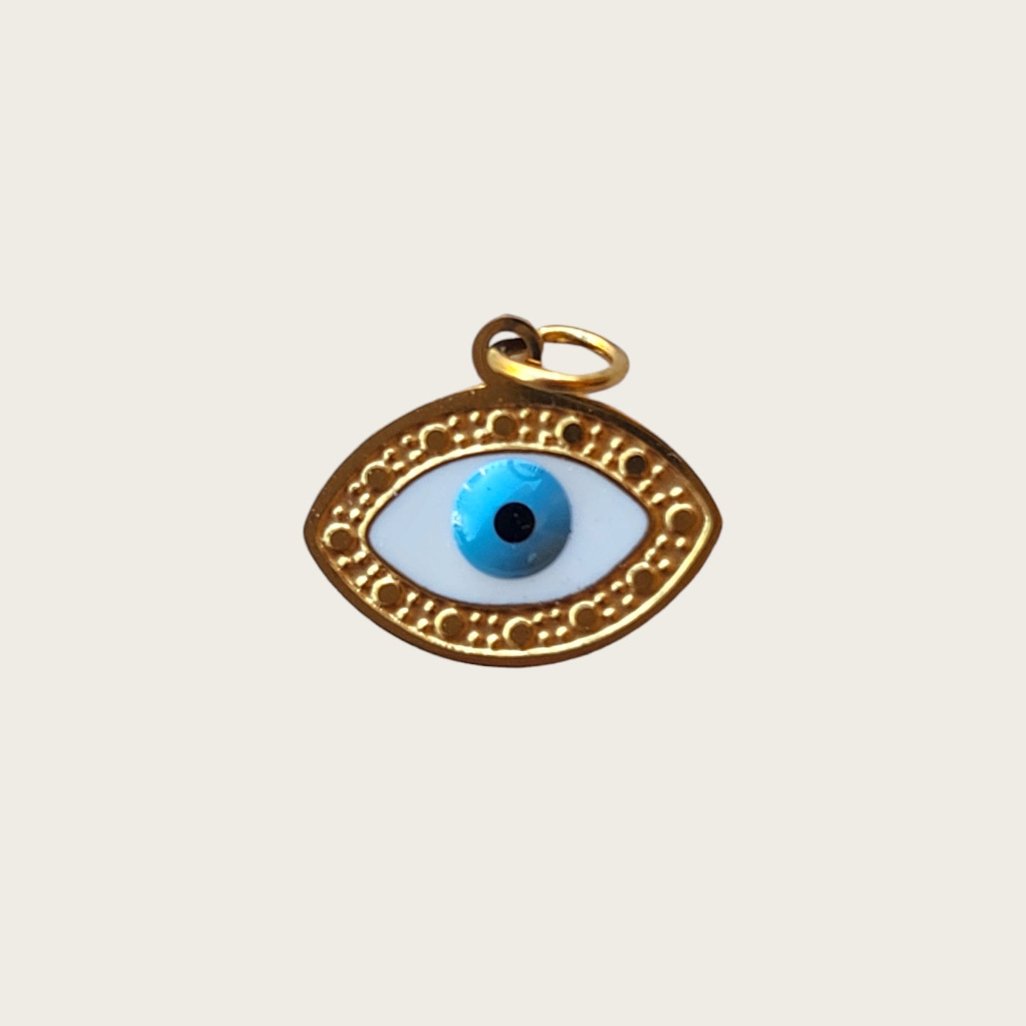 Oval evil eye charm